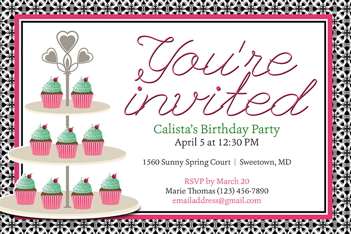 Cupcake Birthday Party Invitation © Jamie Umak